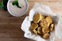 healthy-delicious_oven fried pickles with southwest ranch