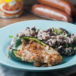 bean and chorizo stuffed peppers from healthy-delicious.com