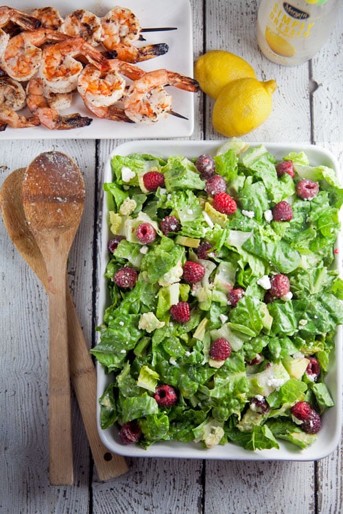 Raspberry-and-Avocado-Salad-with-Grilled-Shrimp