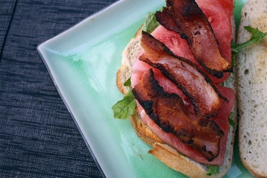watermelon lettuce and bacon