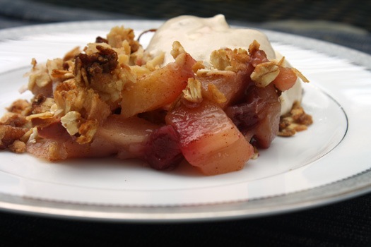 Pear and Cranberry Breakfast Crumble