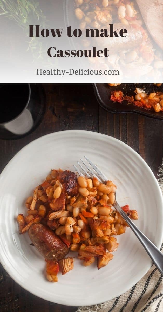 This shortcut cassoulet recipe made with turkey, sausage, and white beans is chock-full of traditional French flavor. This quick and easy recipe is gluten-free and dairy-free! via @HealthyDelish