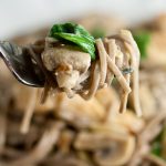 Soba Noodles with Sautéed Chicken, Mushrooms, and Spinach in Cream Sauce 4