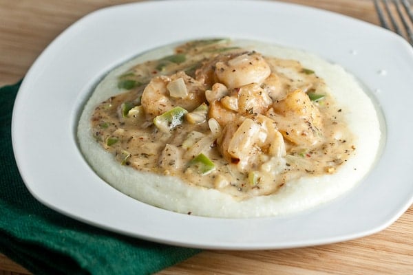 Shrimp + Grits with Creole Cream Sauce 3