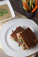 beef, caramelized onion, gruyere panini 5