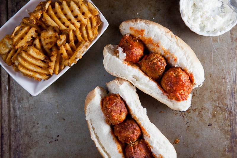 Crock Pot Buffalo Chicken Meatball Subs 3