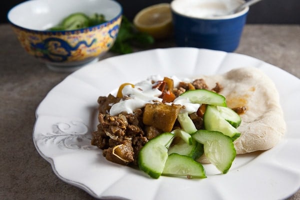 Braised Eggplant with Ground Lamb 1