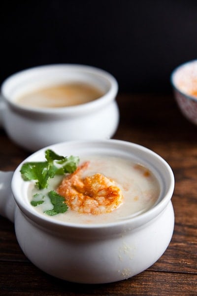 Creamy Cauliflower Soup with Piri Piri Shrimp 1