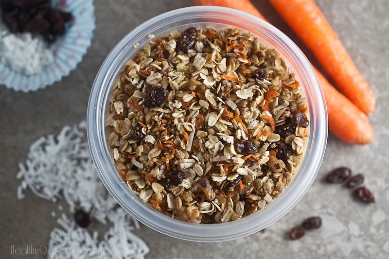 carrot cake granola from healthy-delicious.com