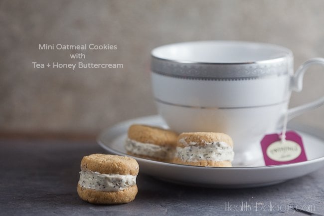 oatmeal cookies with tea and honey buttercream | Healthy. Delicious.