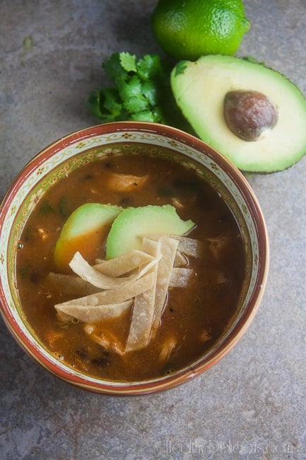 Easiest Ever Chicken Tortilla Soup | Healthy-Delicious.com