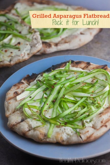 Grilled Asparagus and Provolone Flatbread | Healthy-Delicious.com
