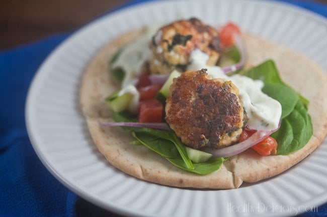 chicken, spinach, and feta meatballs