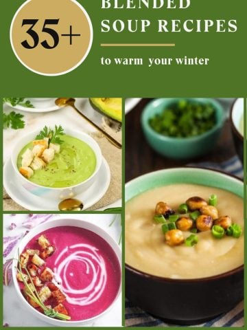Vitamix soup recipe collage.