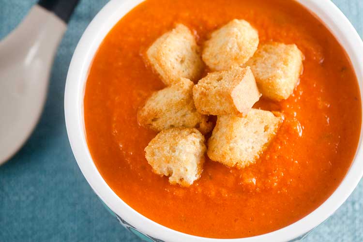 Roasted Tomato Soup with Goat Cheese