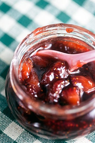 Strawberry Balsamic Quick Jam | @HealthyDelish
