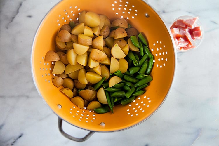 Dijon Potato Salad with Crispy Ham // @HealthyDelish