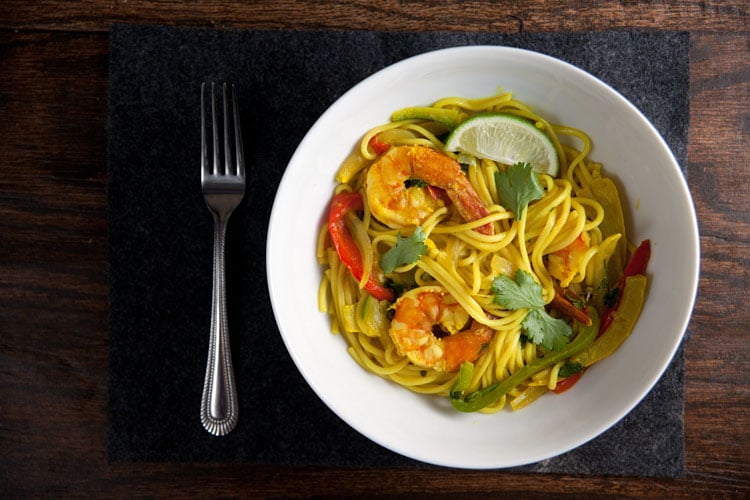 One Pot Shrimp and Udon Noodle Bowls // @HealthyDelish