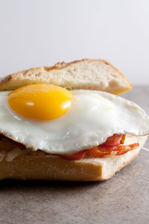 Spanish Breakfast Panini with Chorizo and Egg // @HealthyDelish