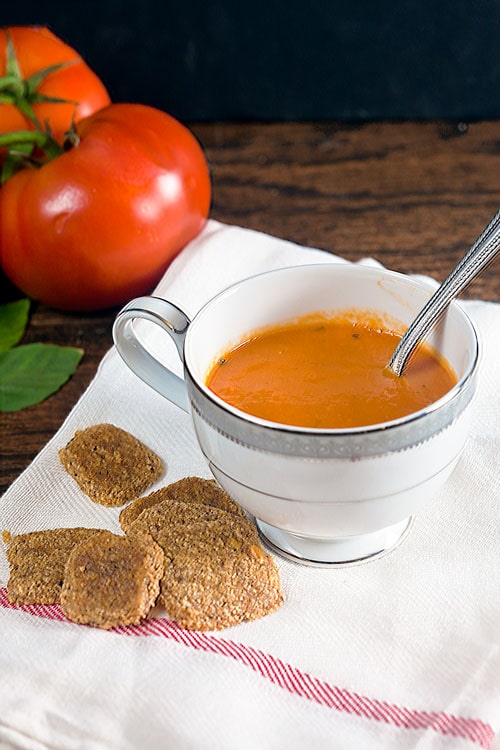 Fast and Easy Creamy Tomato Basil Soup - Gluten Free and Dairy Free 