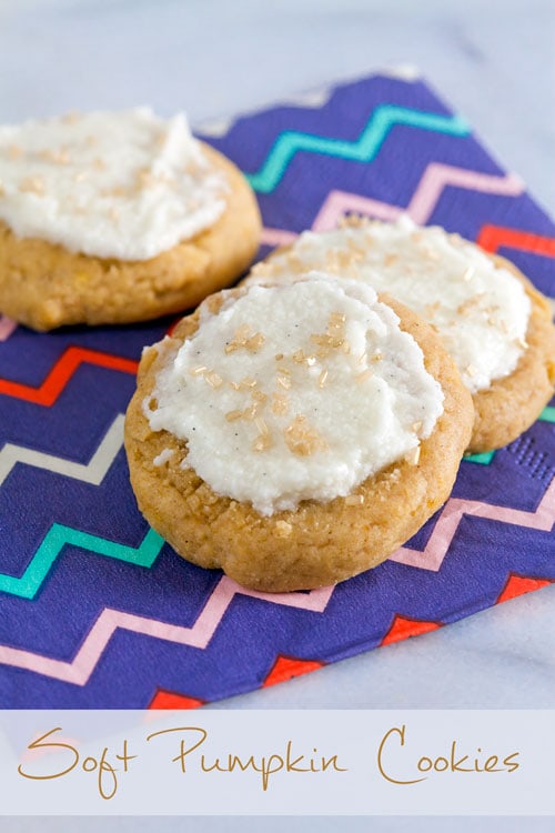 Super Soft Pumpkin Cookies with Vanilla Bean Frosting (Egg Free)