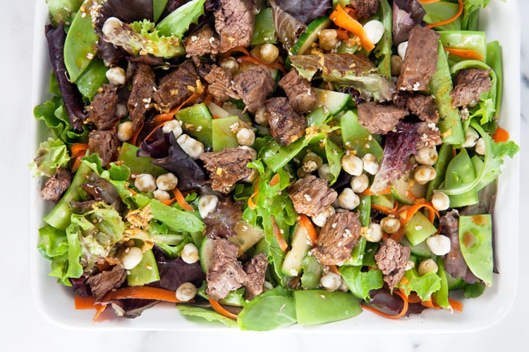 Steak + Wasabi Pea Salad with Hoisin Vinaigrette