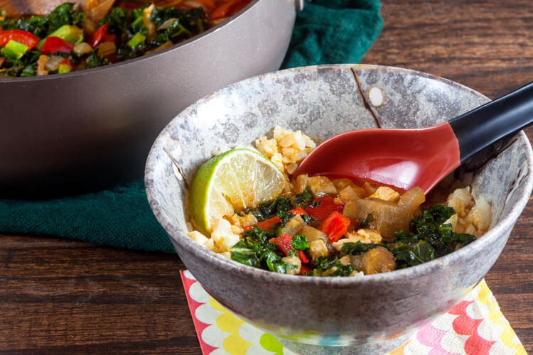 Eggplant and Kale Curry with Chicken