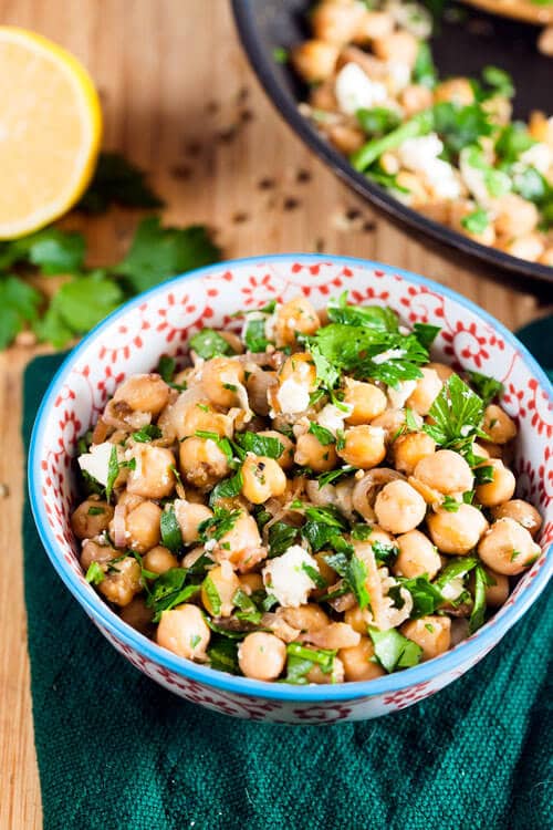 Warm Spiced Chickpeas with Preserved Lemon and Feta
