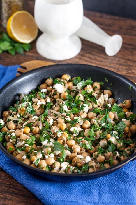 Warm Spiced Chickpeas with Preserved Lemon and Feta