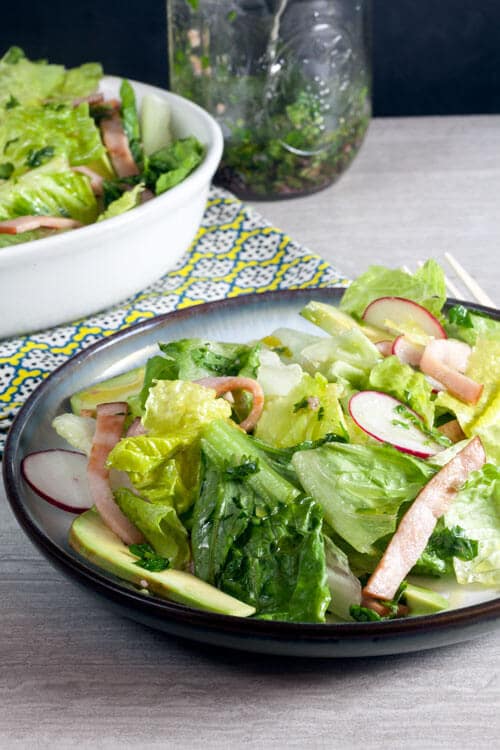 Canadian-Bacon-Salad-with-Herb-Vinaigrette