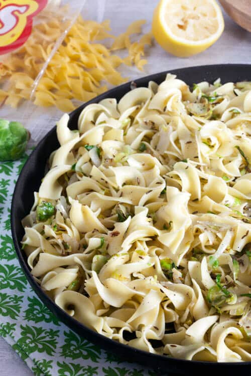 Egg Noodles with Brussels Sprouts and Caraway