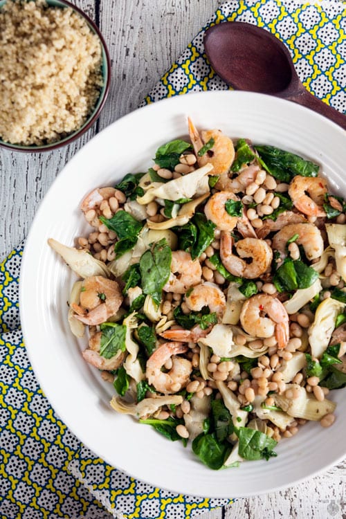 Quick dinner idea: 15-minute shrimp and artichoke sauté. This recipe is so easy! #bbsuperfreshfan