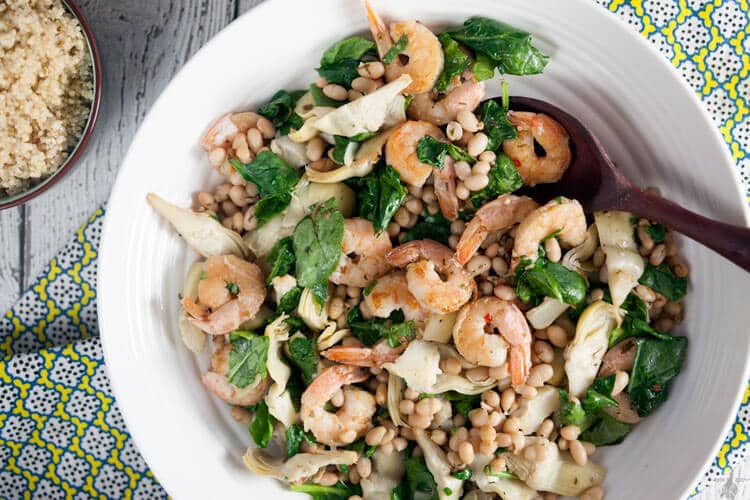 Quick dinner idea: 15-minute shrimp and artichoke sauté. This recipe is so easy!
