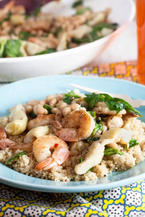Quick dinner idea: 15-minute shrimp and artichoke sauté. This recipe is so easy! #bbsuperfreshfan