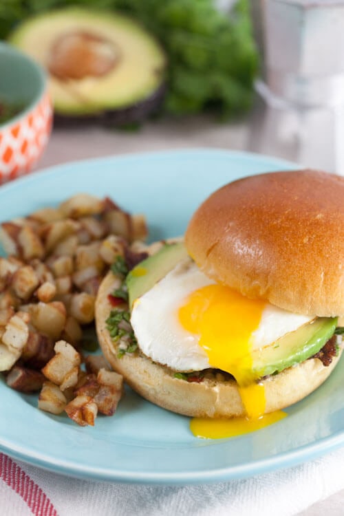 Chimichurri Breakfast Sandwich with Coffee-Glazed Bacon