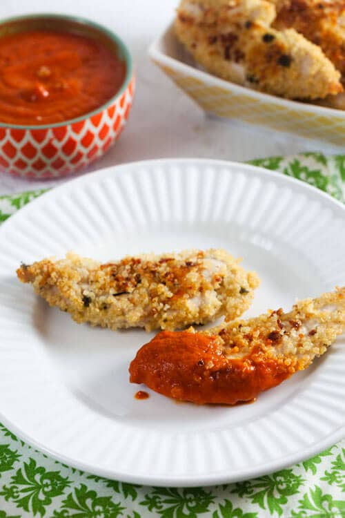 Baked Quinoa Crusted Chicken Fingers