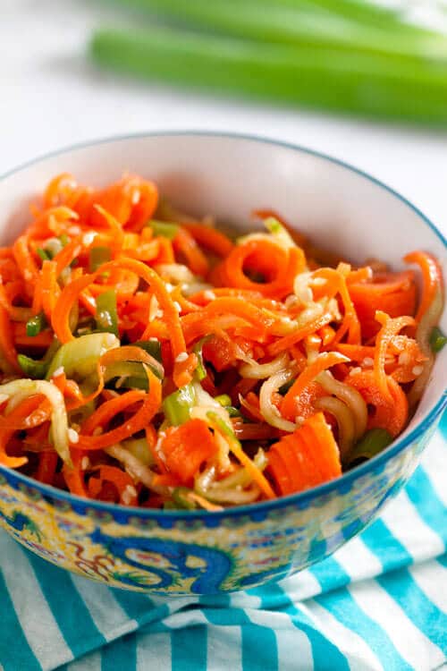 Spiralized Sesame Carrot Salad