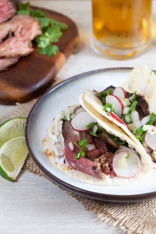 Grilled Lamb Tacos with Cucumber Salsa and Yogurt