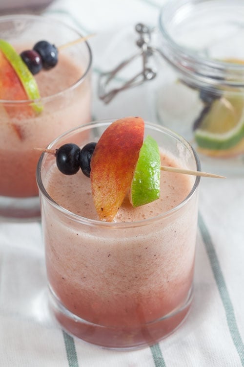 Frozen Peach and Mixed Berry Sangria