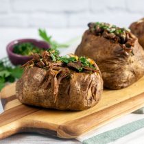 Pot Roast Stuffed Baked Potatoes with Gremolata