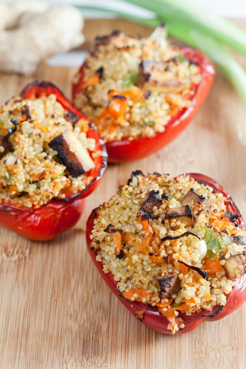 Quinoa Stuffed peppers with Smoked Tofu