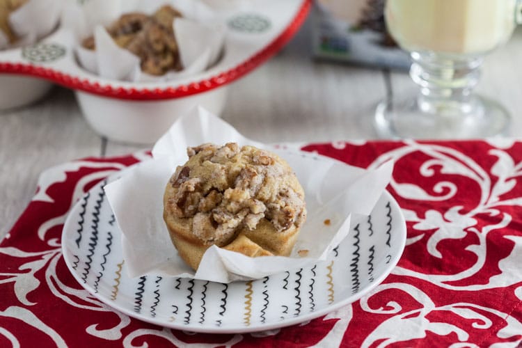 Eggnog Latte Muffins with Walnut Streusel Topping (Dairy Free)