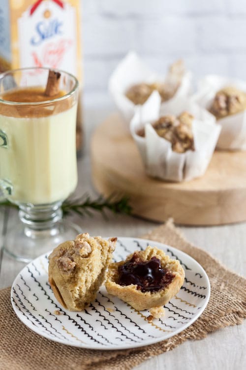 Eggnog Latte Muffins with Walnut Streusel Topping (Dairy Free)