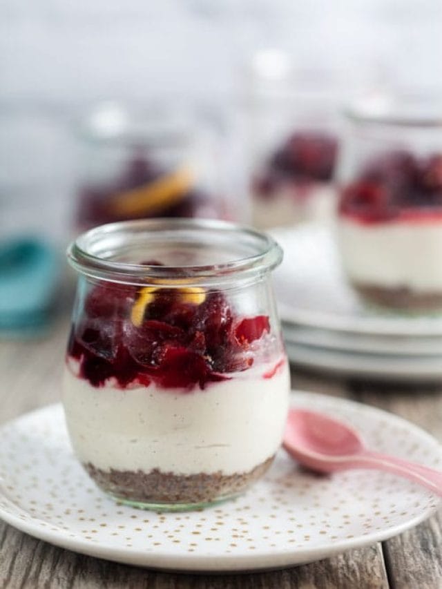 Cranberry Cheesecake Parfaits with Chocolate Graham Cracker Crust