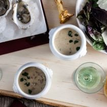 Dairy Free Oyster and Mushroom Stew made with Cashew Cream