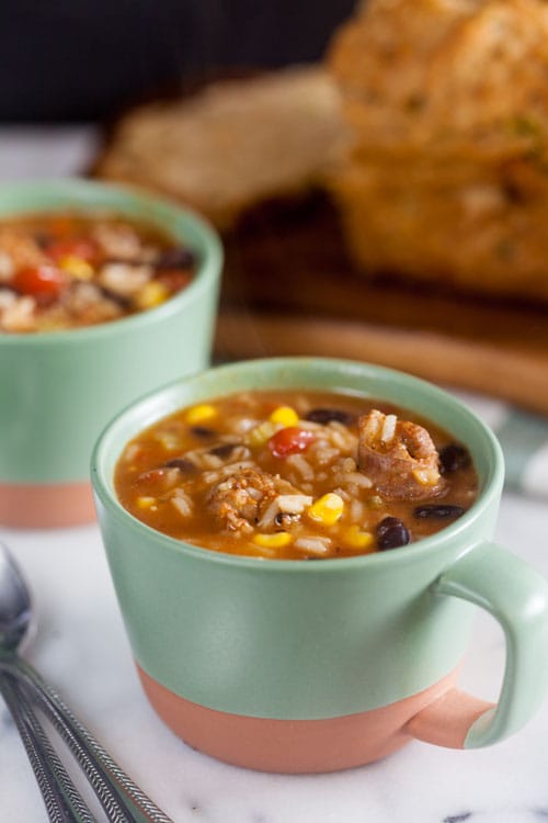 Southwest Chorizo and Rice Soup