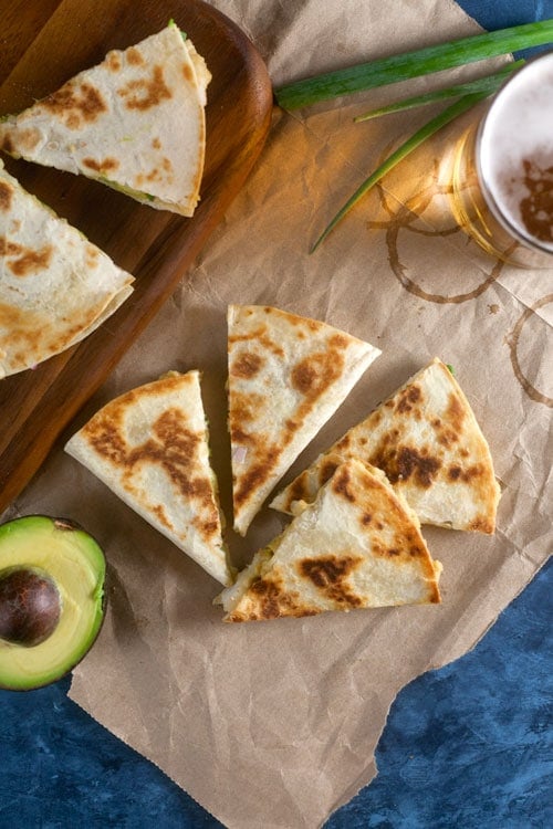 Shrimp, Avocado, and Hummus Quesadilla