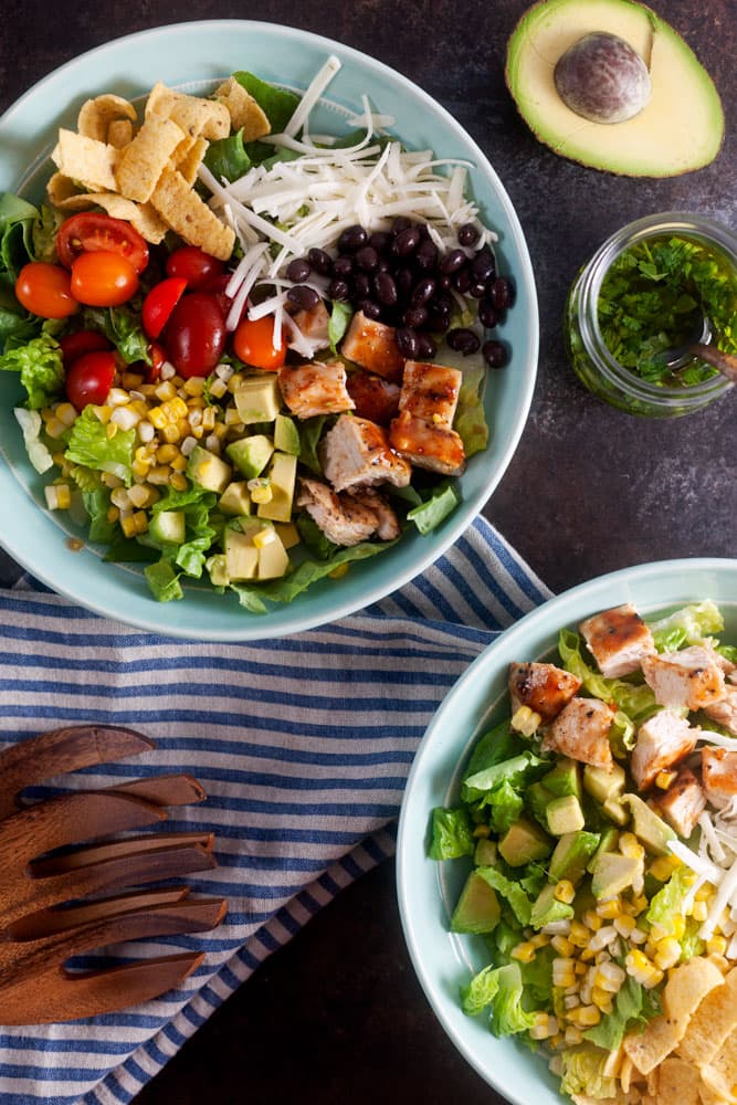 Southwest Barbecue Chicken Salad with Cilantro Lime Dressing