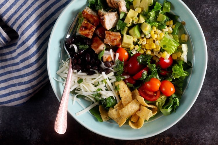 Southwest Barbecue Chicken Salad With Cilantro Lime Dressing | Healthy ...