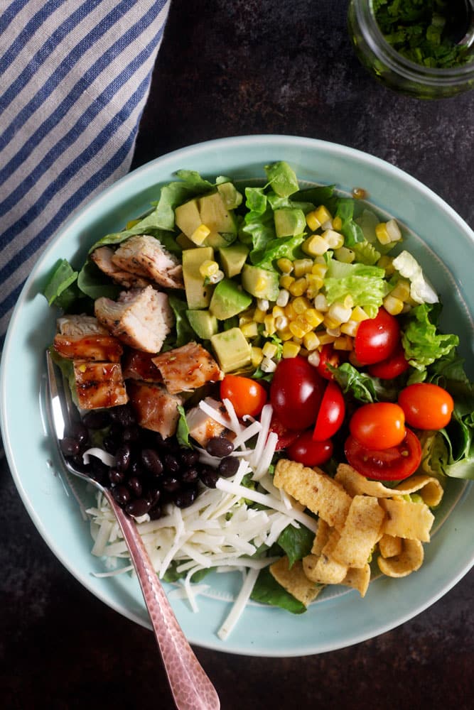Southwest Barbecue Chicken Salad with Cilantro Lime Dressing